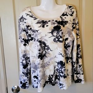 Karen Scott Floral Sweater Size L